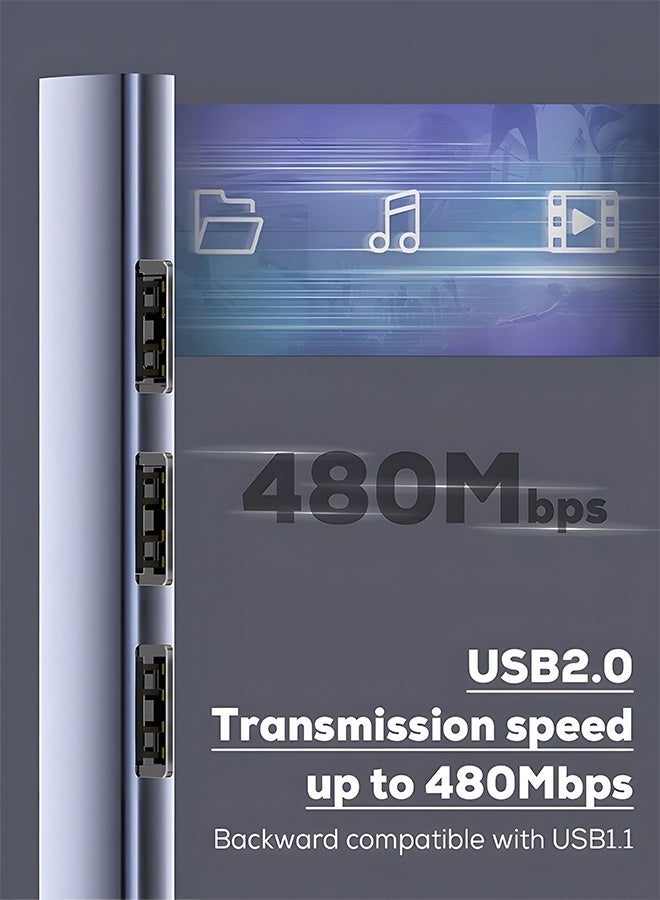 START USB-C Hub 4 in 1 with 3 USB 2.0 Ports – Type-C OTG Adapter – Up to 480Mbps Data Transfer – Plug & Play – Compatible with MacBook, Laptop & Android - Image 5